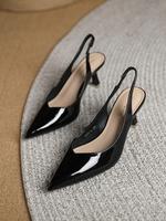 Summer Minimalist Slingback Pumps, Elegant Solid Color Stylish Stiletto High Heels, Comfort Pointed Toe Sandals, 2024 Summer ...