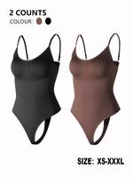 Women's Solid Color Adjustable Strap Seamless Shapewear Bodysuit, Tummy Control Butt Lifting Shaper, Bodysuits for Women, Wom...