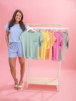 Golden Rib Short Sleeve Top and Shorts Set by DD Design | S-3XL