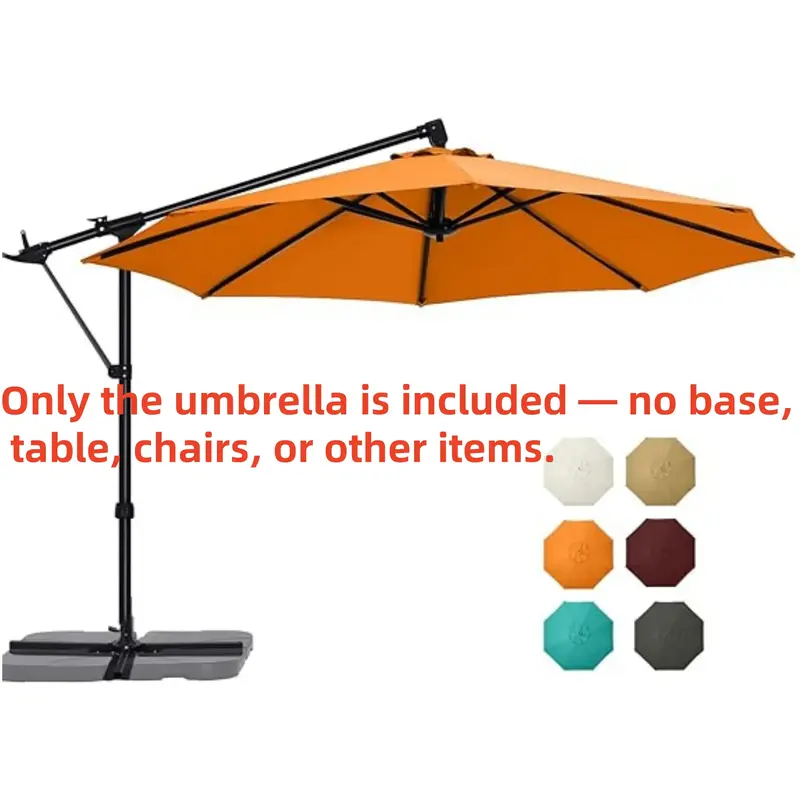 [It’s just a single umbrella without a base.]ABCCANOPY 10FT Cantilever Umbrella Offset Hanging Patio Umbrella with Base Sta...