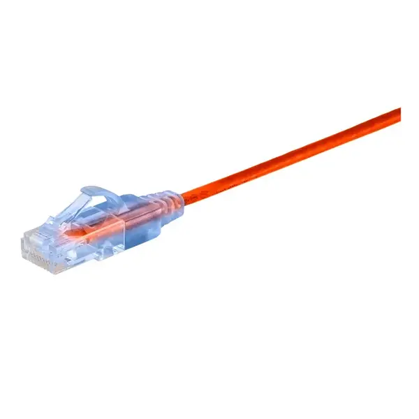 29442 Monoprice Cat6A Ethernet Patch Cable SlimRun Snagless RJ45 550MHz UTP Pure Bare Copper 10G 30AWG 10-Pack 2ft Orange