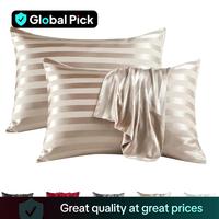 Solid Color Satin Pillowcase, 2 Counts Modern Simple Pillowcase without Filler, Soft Comfortable Pillow Cover for Home Bedroo...