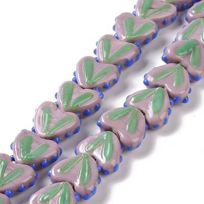 Heart Handmade Lampwork Beads Strands