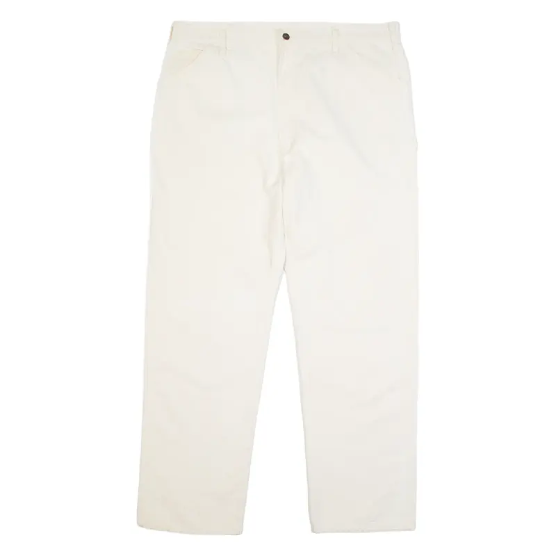 DICKIES Carpenter Workwear Mens Trousers Cream Classic Straight W40 L32