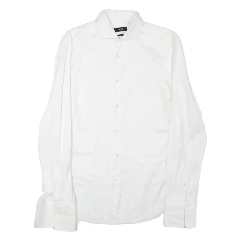 HUGO BOSS Mens Formal Shirt White Long Sleeve M