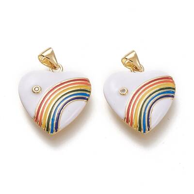 Brass Micro Pave Cubic Zirconia Pendants