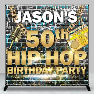Hiphop Brick Chain Custom 50th Birthday Backdrop - Aperturee