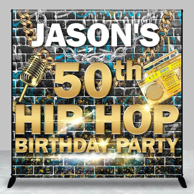 Hiphop Brick Chain Custom 50th Birthday Backdrop - Aperturee