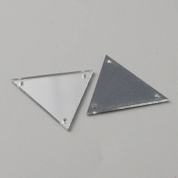 Triangle Acrylic Mirror Sew on Rhinestones