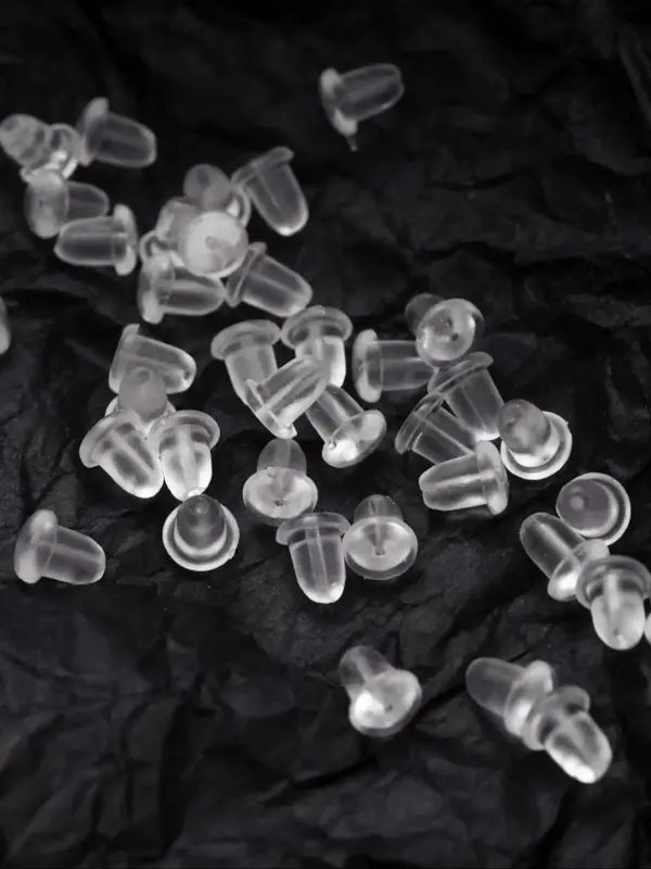 Silicone Earrings Back Plug (100pcs), Earrings Back Plug for Stud/dangle Earrings, Anti-slip Earring Back Caps, Earrings DIY...