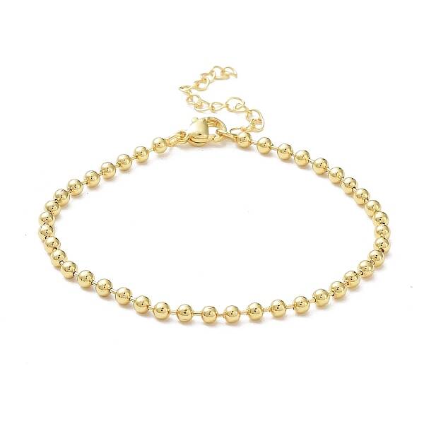 Rack Plating Brass Ball Chain Bracelets for Women