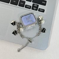 Fashion Heart & Faux Pearl Decor Watch Band (Band Only), 1 Count Smart Watch Accessories for Women, Compatible with Apple Wat...