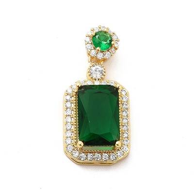 Brass Micro Pave Clear Cubic Zirconia Pendants