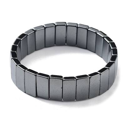Non-Magnetic Synthetic Hematite Beaded Stretch Bracelets