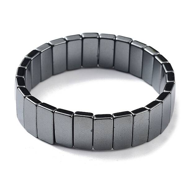 Non-Magnetic Synthetic Hematite Beaded Stretch Bracelets