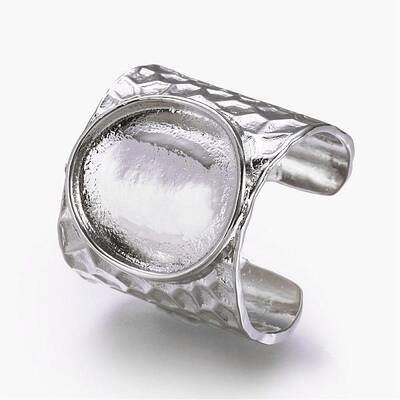 Cuff Brass Pad Finger Ring Settings