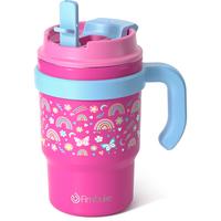 Fimibuke Insulated Tumbler with Handle & Straw - 16oz Leak Proof Tumbler with Sip/Swig 2-in-1 Lid, BPA FREE 18/8 Stainless St...