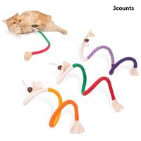 Colorful Cat Teaser Rope Toy, 3 Counts Interactive Cat Teaser Toy, Pet Chew Toy, Cat Teething Toy, Fun Indoor Cat Scratch Toy...