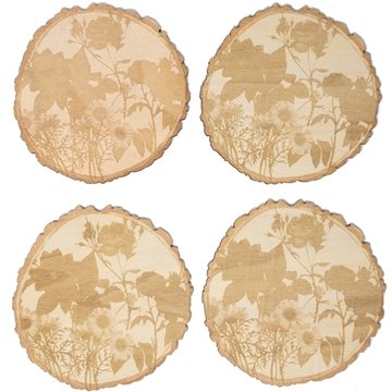 100 Custom Wood Coasters - Tree Slice - Natural Grain