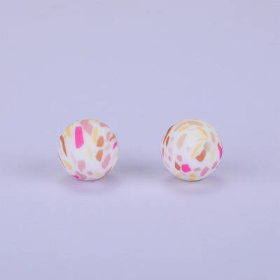 Printed Round Silicone Focal Beads