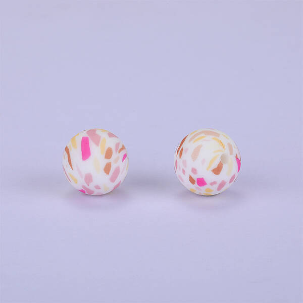 Printed Round Silicone Focal Beads