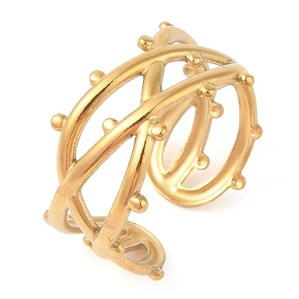 Ion Plating(IP) 304 Stainless Steel Open Cuff Rings for Women