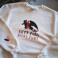 Toothless Sweatshirt, Toothless The Dragon, Toothless Embroidered Sweatshirts Cartoon Movie Shirt Dragon's Embroidery Shirt H...