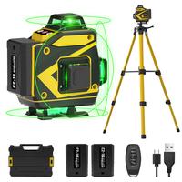 Laser Level with Tripod, Laser Level 4x360° Self Leveling 16 Green Line, Rechargeable Battery 2400 mAh & Type-C Charging Por...
