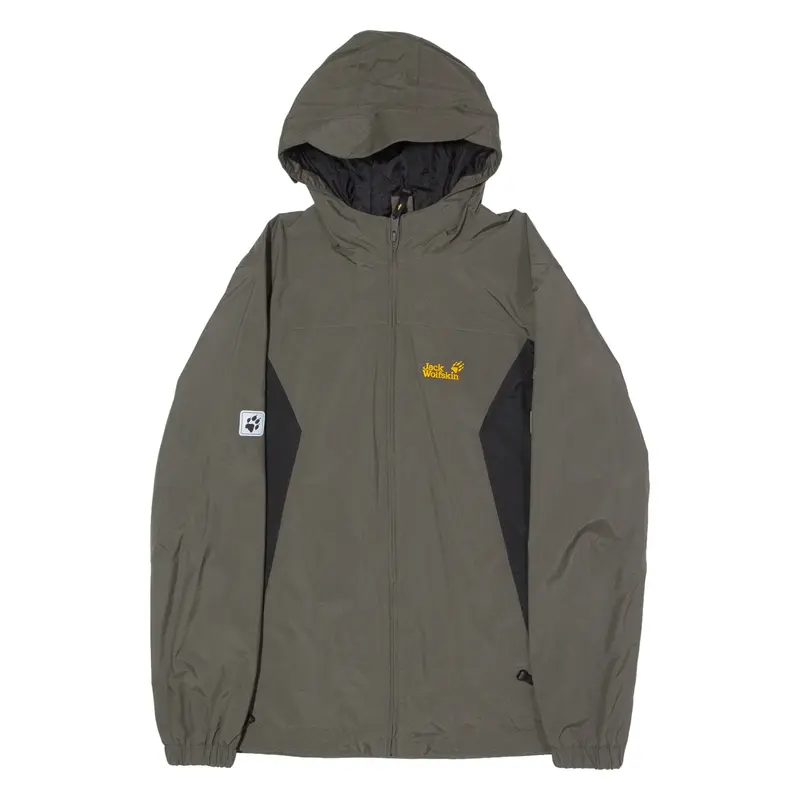 JACK WOLFSKIN Boys Jacket Grey Hooded Colourblock XL