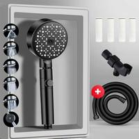 Universal Silicone 6-Setting Shower Head for Bathroom – Includes handheld shower with spray gun, explosion-proof hose, brac...