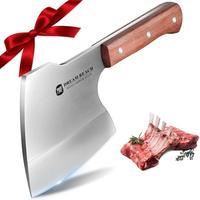 ROCOCO FallFreshness Hand-Forged Meat Bone Cleaver: Heavy-duty butcher axe, full tang design. Perfect Black Friday, Thanksgiv...