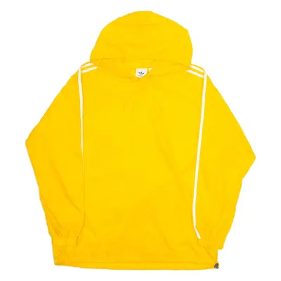 ADIDAS Mens Pullover Jacket Yellow Nylon Hooded L
