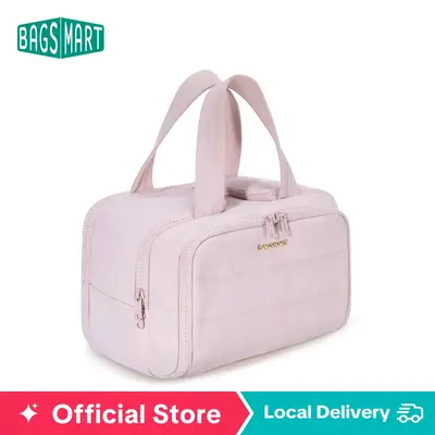 BAGSMART Zora Spacesaver 4-in-1 Puffy Multi-Functional Toiletry Bag for Women – Large Capacity Travel Organizer with 4 Comp...