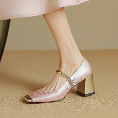 CHIKO Journi Square Toe Block Heels Mary Jane Shoes