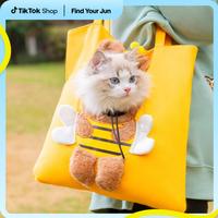 [Petlife] HipiPet Pet Cute Carrier Tote Bag – Breathable Canvas Travel Bag for Cats & Small Dogs, Designn for Traveling, Hi...