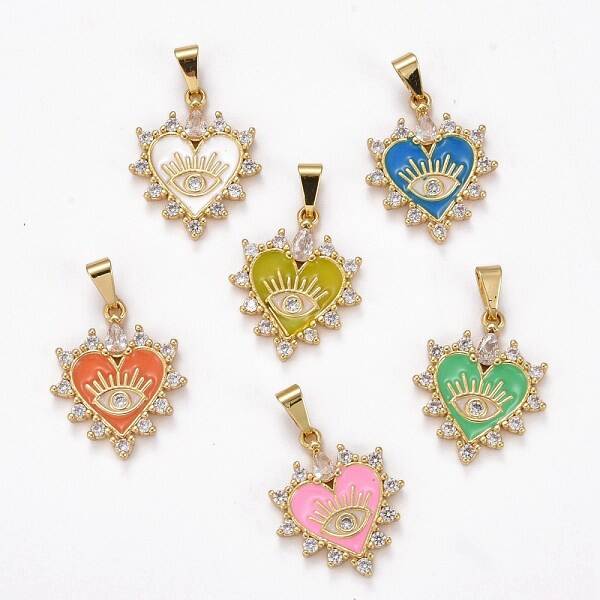 Brass Clear Cubic Zirconia Pendants