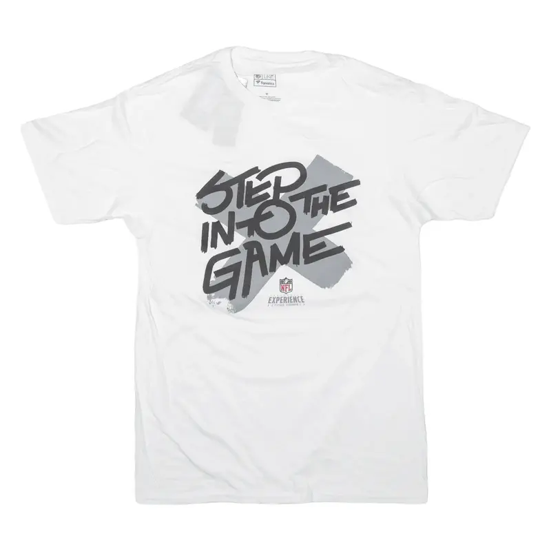 NFL Step Into The Game USA T-Shirt White Short Sleeve Mens M