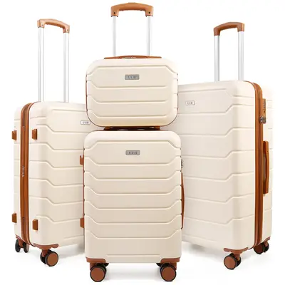 UUH Carry-on Luggage Sets 3pcs/4pcs/6pcs/7pcs/8pcs Expandable PC+ABS Durable Suitcase with Spinner Wheel TSA Lock Hardshell L...