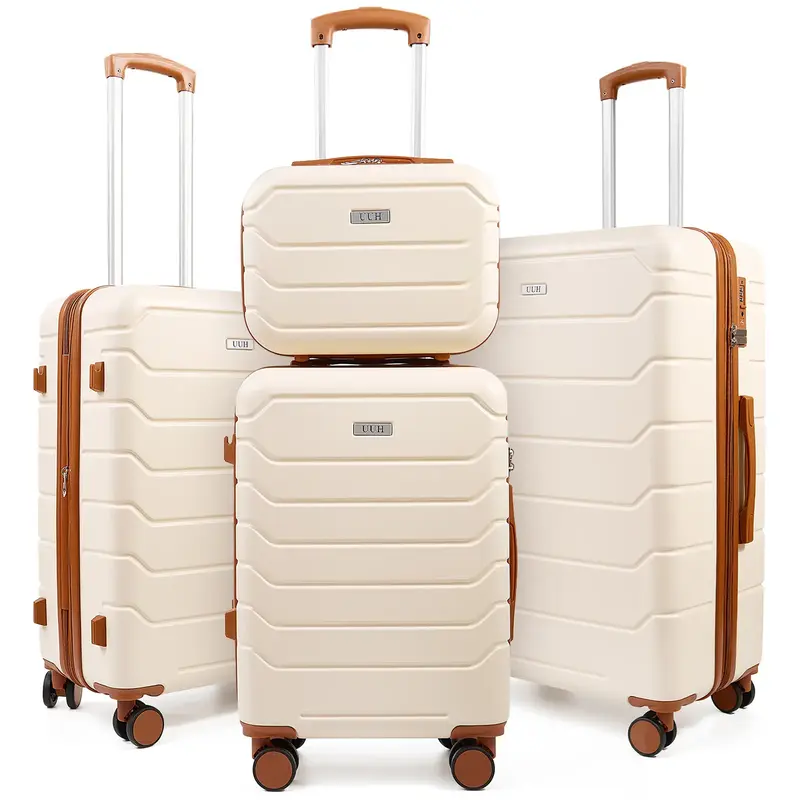 UUH Carry-on Luggage Sets 3pcs/4pcs/6pcs/7pcs/8pcs Expandable PC+ABS Durable Suitcase with Spinner Wheel TSA Lock Hardshell L...