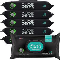 Wipes - Flushable Wipes 6 Pack, 288 Wipes - Mint Chill - Eucalyptus & Tea Tree Oil - Septic and Sewer Safe Cleans Better Than...