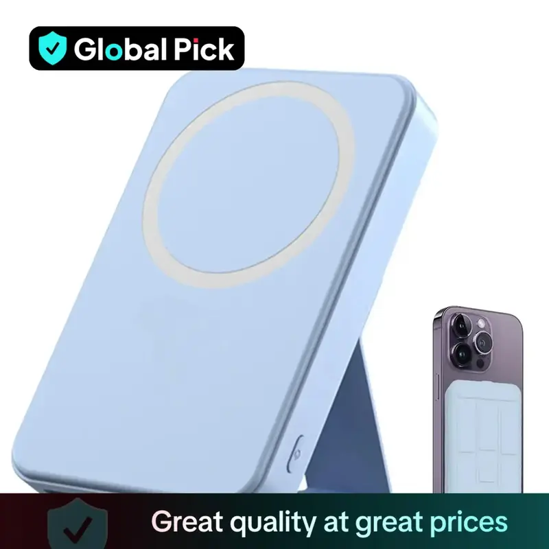 Global Pick Magnetic Wireless Fast Charging Power Bank, 10000mAh Portable Charger with LED Display, Magnetic Power Bank for i...