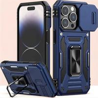 Luxury Shockproof Phone Case with Metal Bracket, Anti-fall Phone Protective Cover, Phone Accessory Compatible with iPhone Ser...