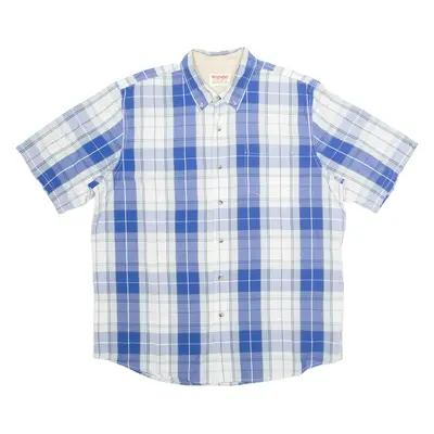 WRANGLER Mens Shirt Blue Check L