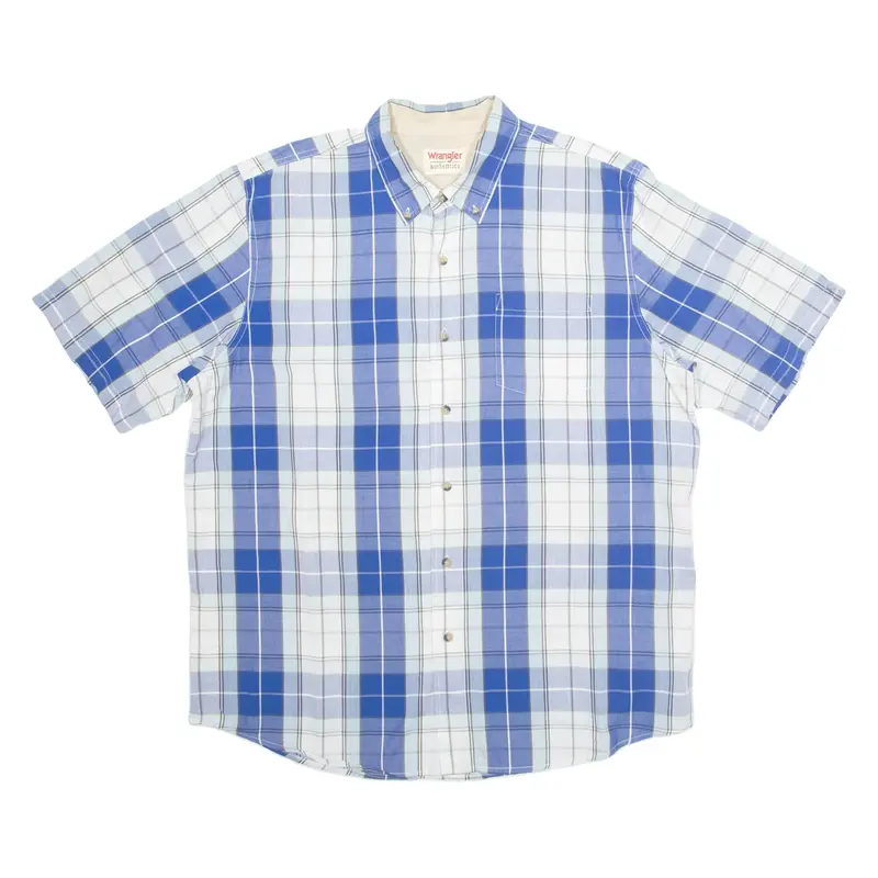 WRANGLER Mens Shirt Blue Check L
