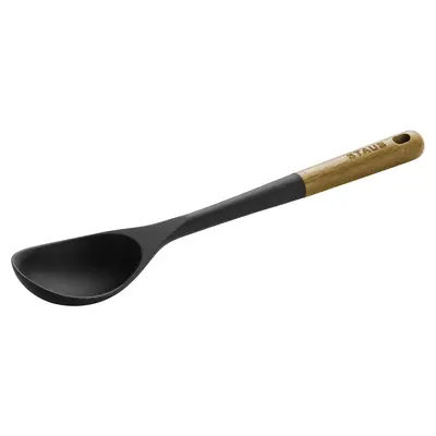 STAUB Silicone Kitchen Tools, Wood Handled Serving Spoon