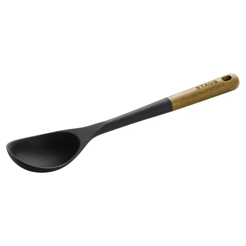 STAUB Silicone Kitchen Tools, Wood Handled Serving Spoon