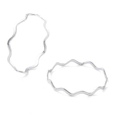 Non-Tarnish 304 Stainless Steel Wave Finger Rings