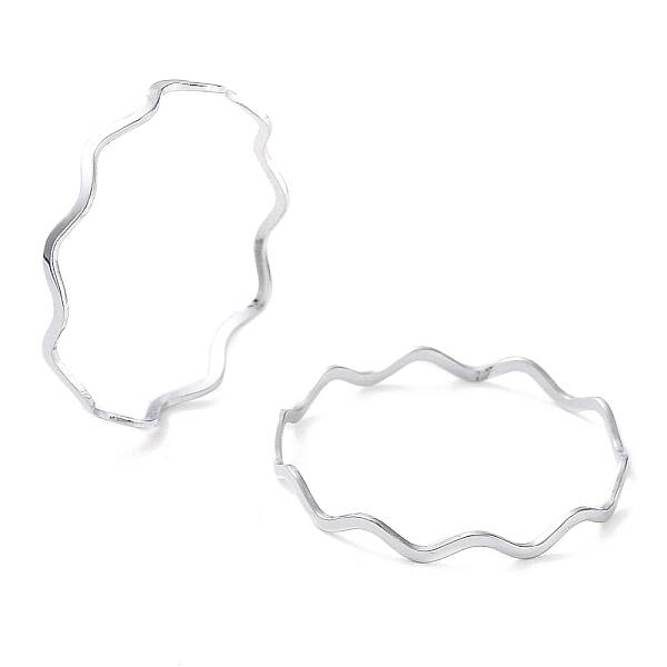 Non-Tarnish 304 Stainless Steel Wave Finger Rings
