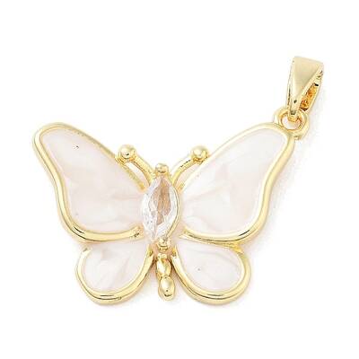 Brass Micro Pave Cubic Zirconia Pendants