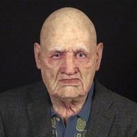 Simulation silicone figure old man mask, bald old man mask Halloween